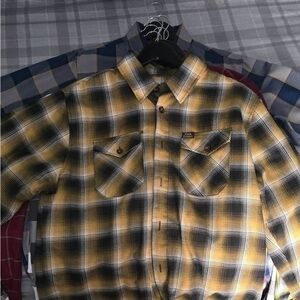 DIXXON F☠️CK CANCER Yellow Black Plaid Casual Button-Down Shirt